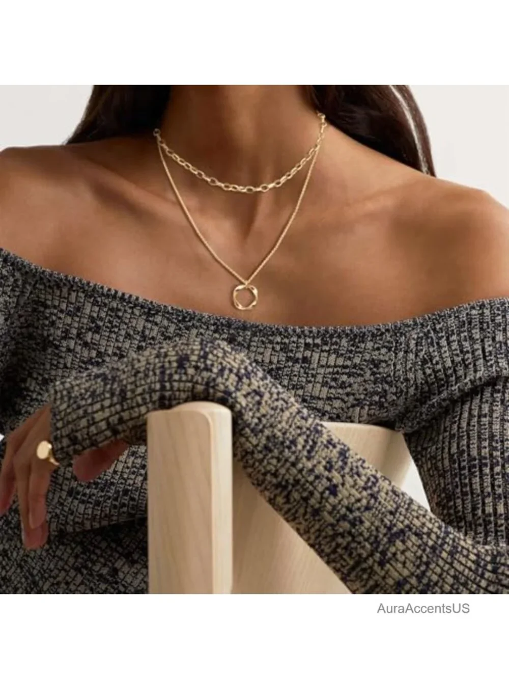 Gold Layered Necklaces for Women 14k Gold Plated Dainty Stackable Choker Set